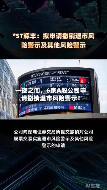 一夜之间	，6家A股公司申请撤销退市风险警示！-第3张图片