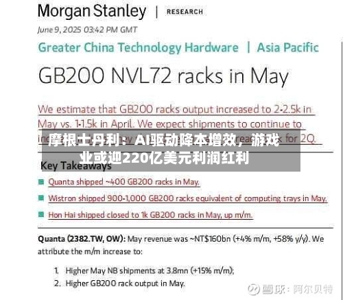 摩根士丹利：AI驱动降本增效，游戏业或迎220亿美元利润红利-第2张图片