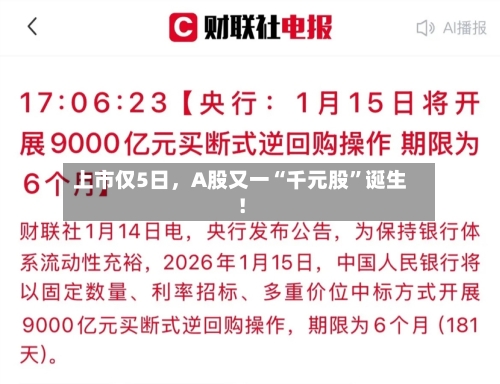 上市仅5日，A股又一“千元股	”诞生！-第2张图片