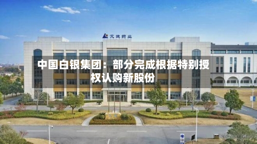 中国白银集团：部分完成根据特别授权认购新股份-第2张图片