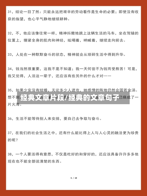 经典文章片段/经典的文章句子